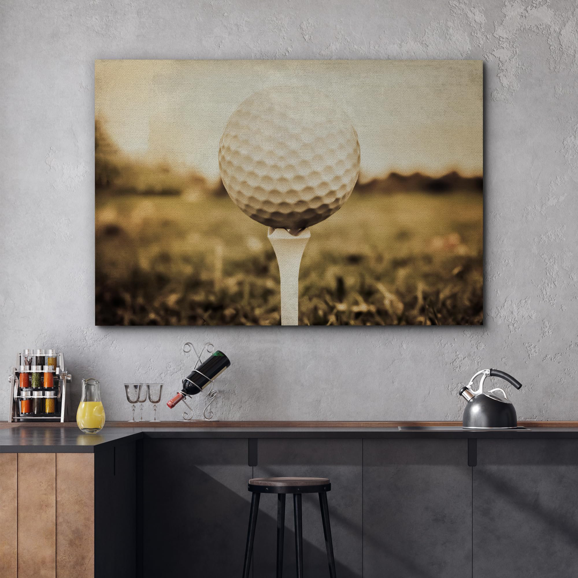 IDEA4WALL Golf Ball Sports Kid's Room Vintage Retro Photography Wall